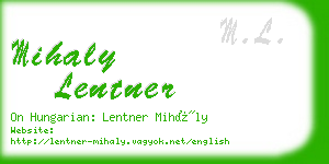 mihaly lentner business card